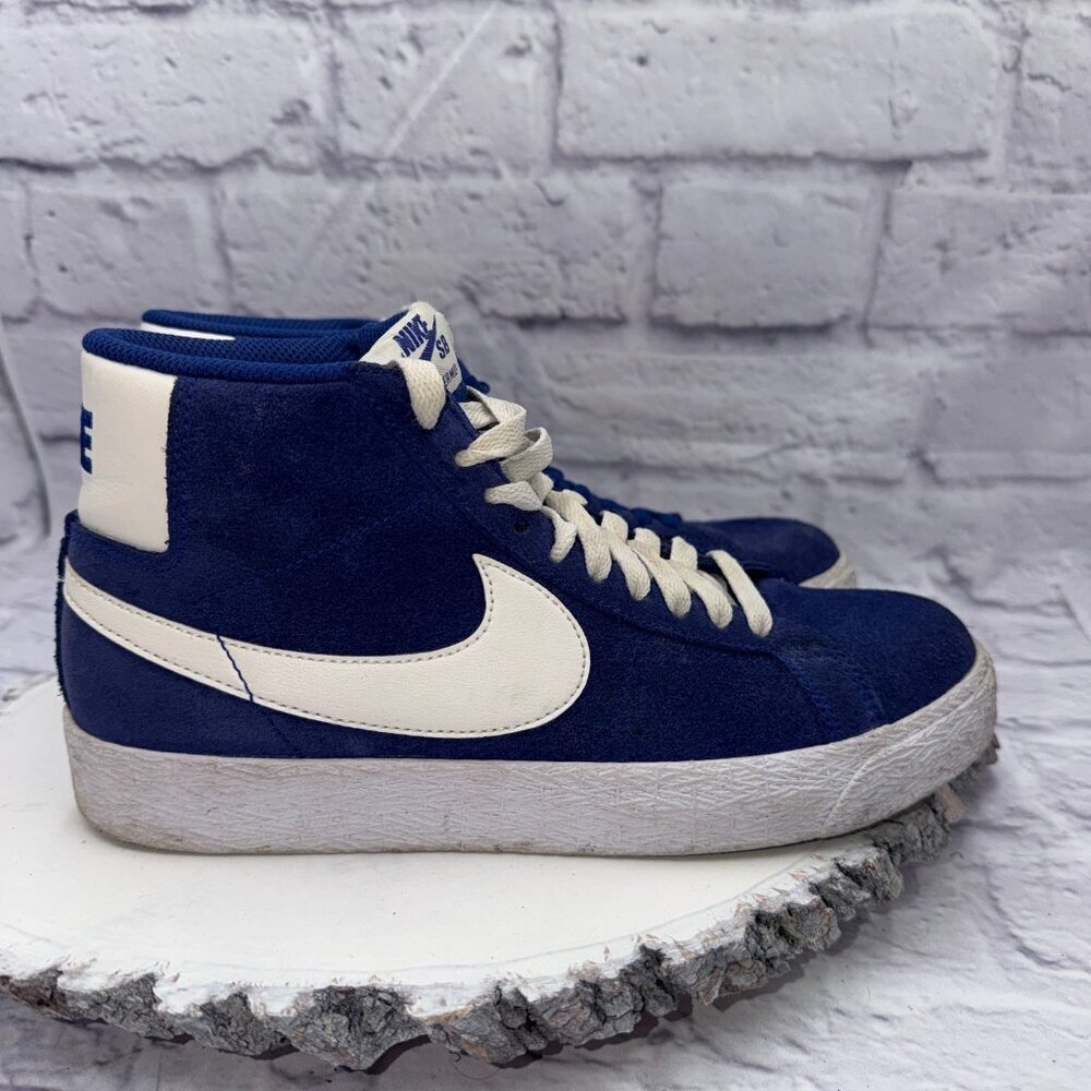 Nike SB Boys Blazer Mid Royal Blue / White Sneaker Size 6 Shoes - Picture 4 of 10